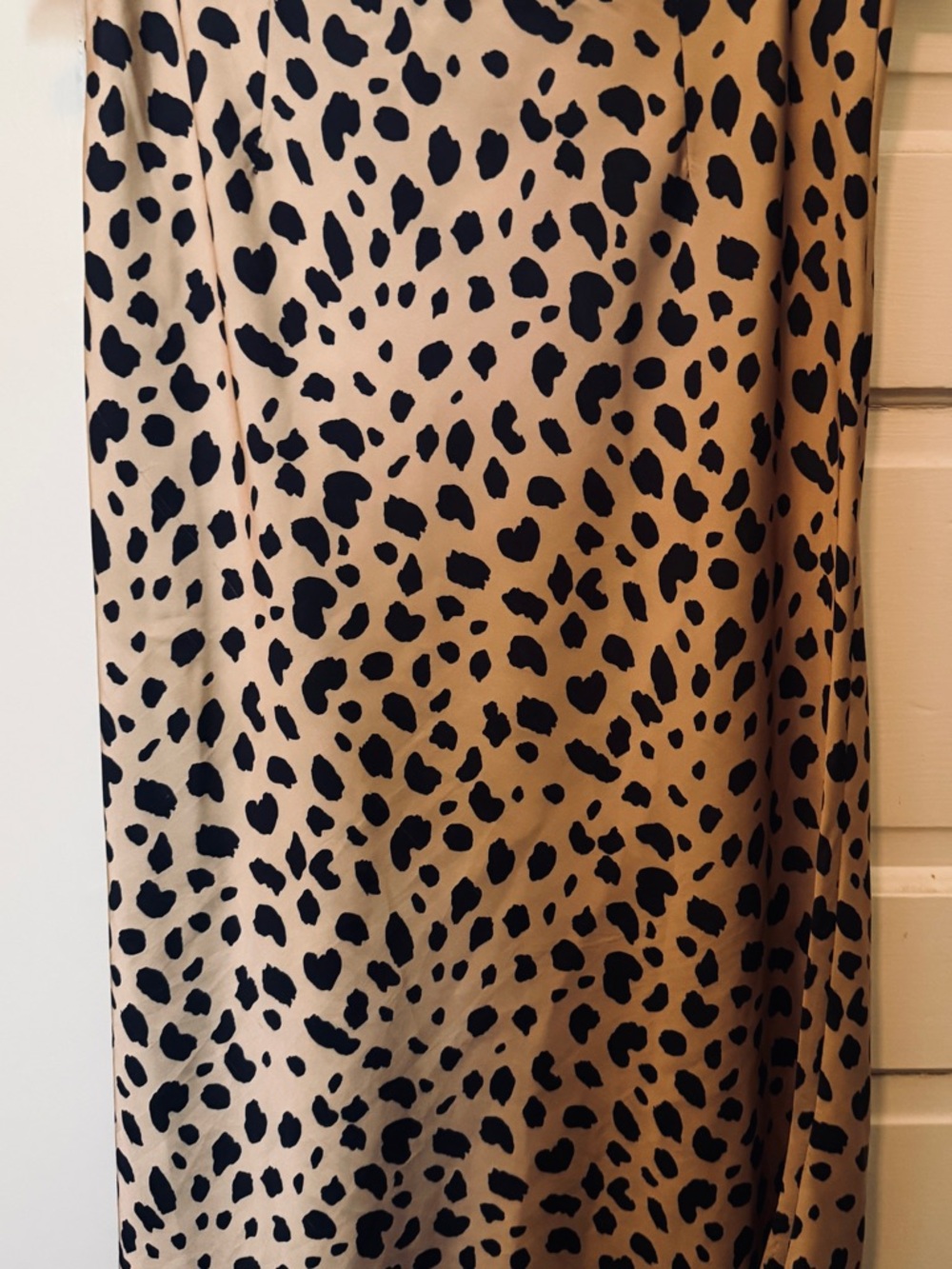 Amazon Beige and Black Leopard Midi Skirt